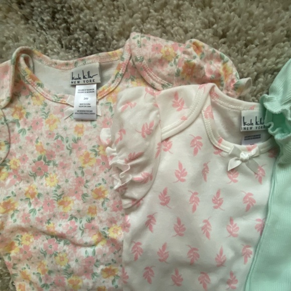 Nicole Miller Mint, Pink, Floral Bodysuit set of Three - Picture 3 of 4